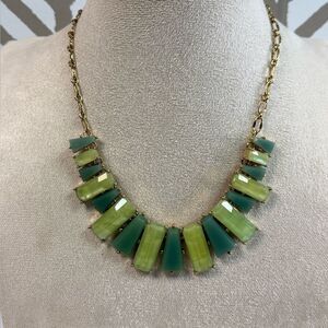 Kate Spade Green Gold Beach Glass Necklace